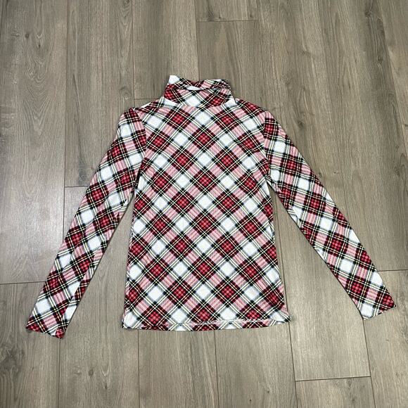 J Crew Striped Tissue Turtleneck Plaid Long Sleeve Cotton Shirt US Women's S - Picture 2 of 5